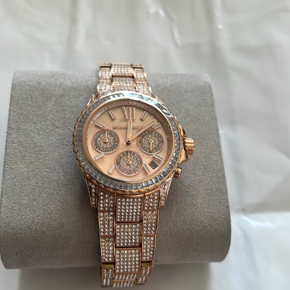 Michael kors MK7235 Crystal Everest Stainless Steel rose gold womens watch